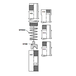 Closed Spring Loaded Assembly (405, 410, 413, 414)